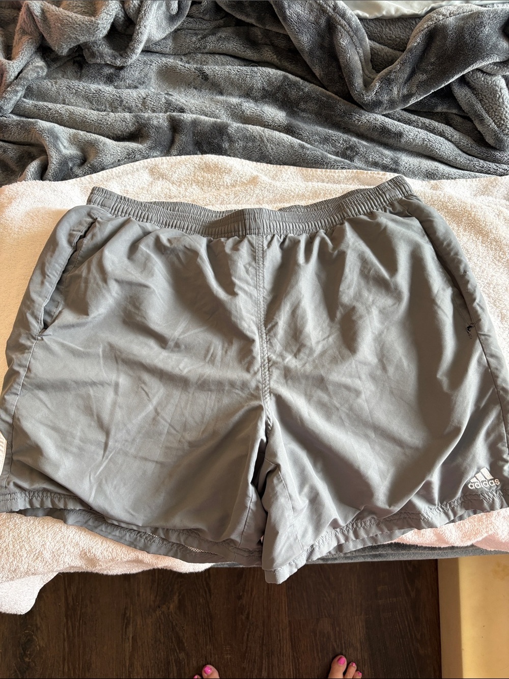 adidas Light Gray Active Running Shorts